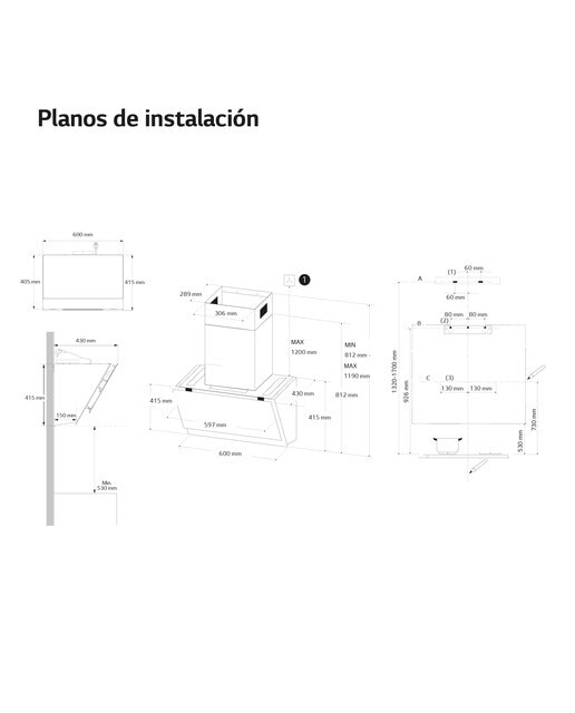 Exaustor de Parede LG HCEZ2428B com 3 Níveis de Extração e de 60 cm - Inox e Preto Preto-2