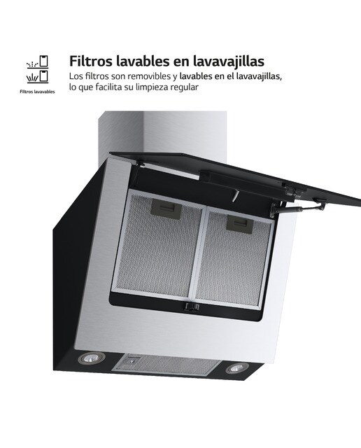 Exaustor de Parede LG HCEZ2428B com 3 Níveis de Extração e de 60 cm - Inox e Preto Preto-6