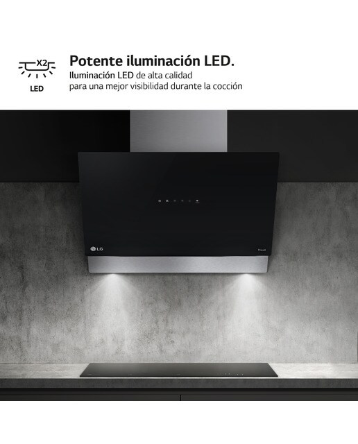 Exaustor de Parede LG HCEZ2428B com 3 Níveis de Extração e de 60 cm - Inox e Preto Preto-8