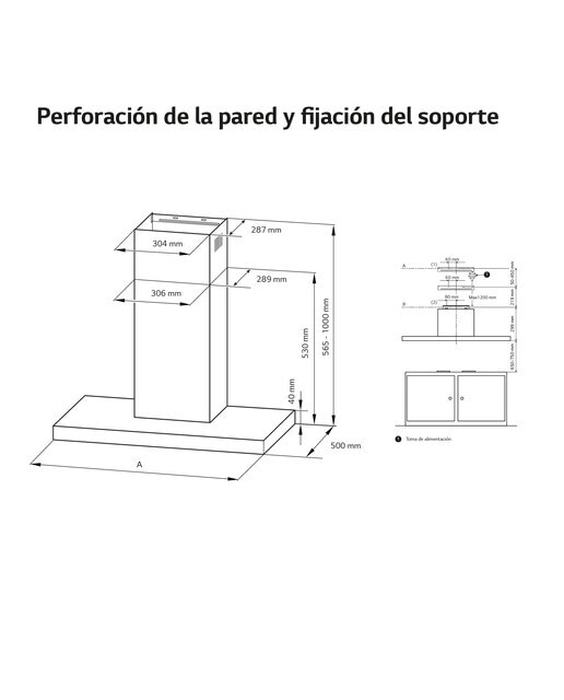 Exaustor de Parede LG HCEZ2426S com 3 Níveis de Extração + Boost e de 60 cm - Inox e Preto Inox/Preto-2