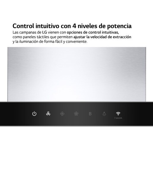 Exaustor de Parede LG HCEZ2426S com 3 Níveis de Extração + Boost e de 60 cm - Inox e Preto Inox/Preto-7