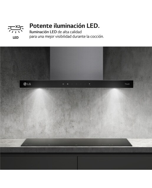 Exaustor de Parede LG HCEZ2426S com 3 Níveis de Extração + Boost e de 60 cm - Inox e Preto Inox/Preto-8