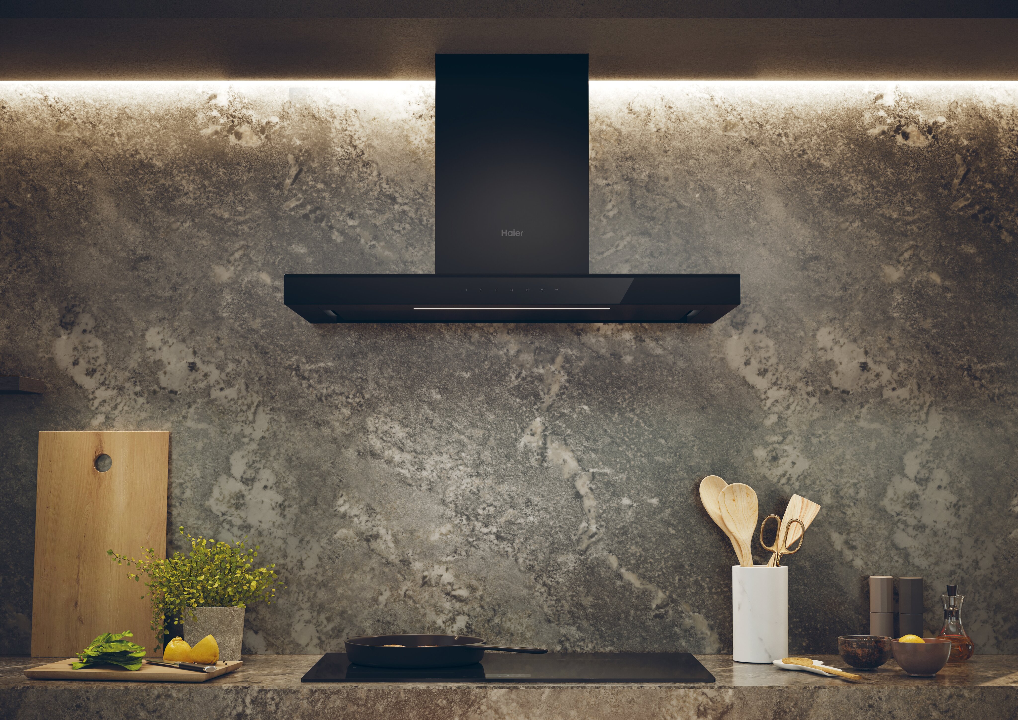 Exaustor de Parede Haier HATS9CBS4BWIFI de 5 Velocidades e de 90 cm - Preto Preto-4