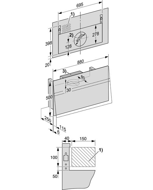 Exaustor de Parede Miele DA 9299 W Screen blbo de 3 Velocidades e de 88 cm - Blackboard Preto-2