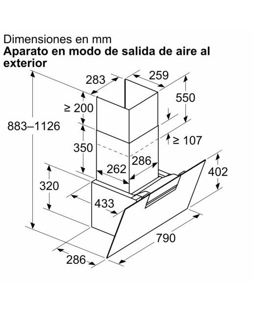 Campana decorativa Siemens con 3 niveles de extracción+ intensiva - LC87KFN60 Negro-2