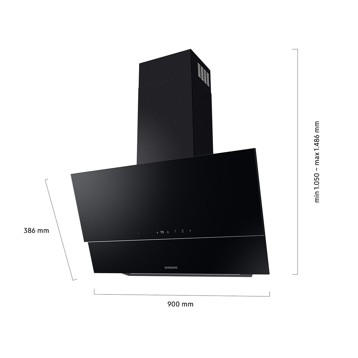 Campana decorativa Samsung 5 velocidades - NK36C9804WB/UR Cristal negro-2