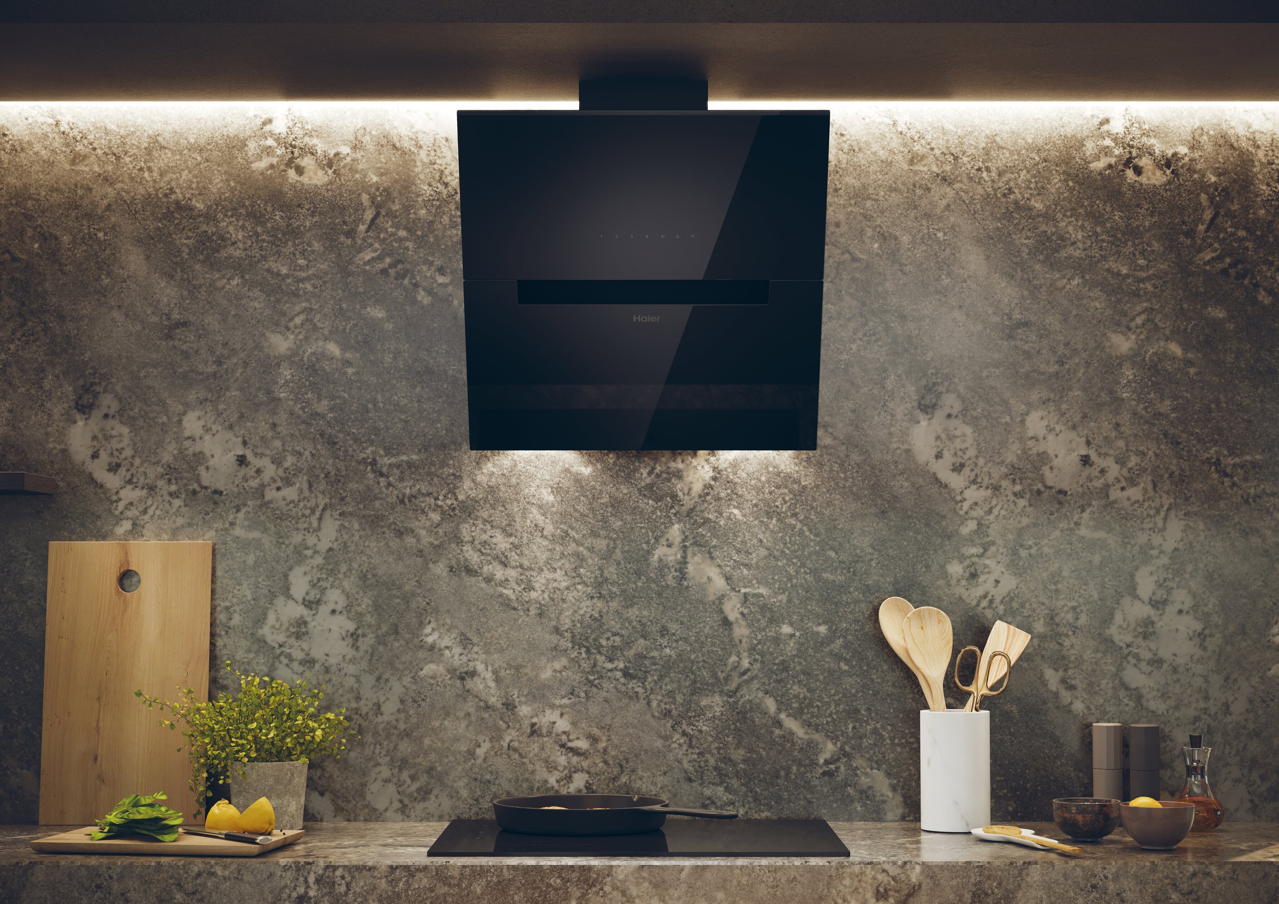 Exaustor de Parede Haier I-Link HADG6CBS4BWIFI Tátil, Wifi, de 5 Velocidades e de 60 cm - Preto Preto-4