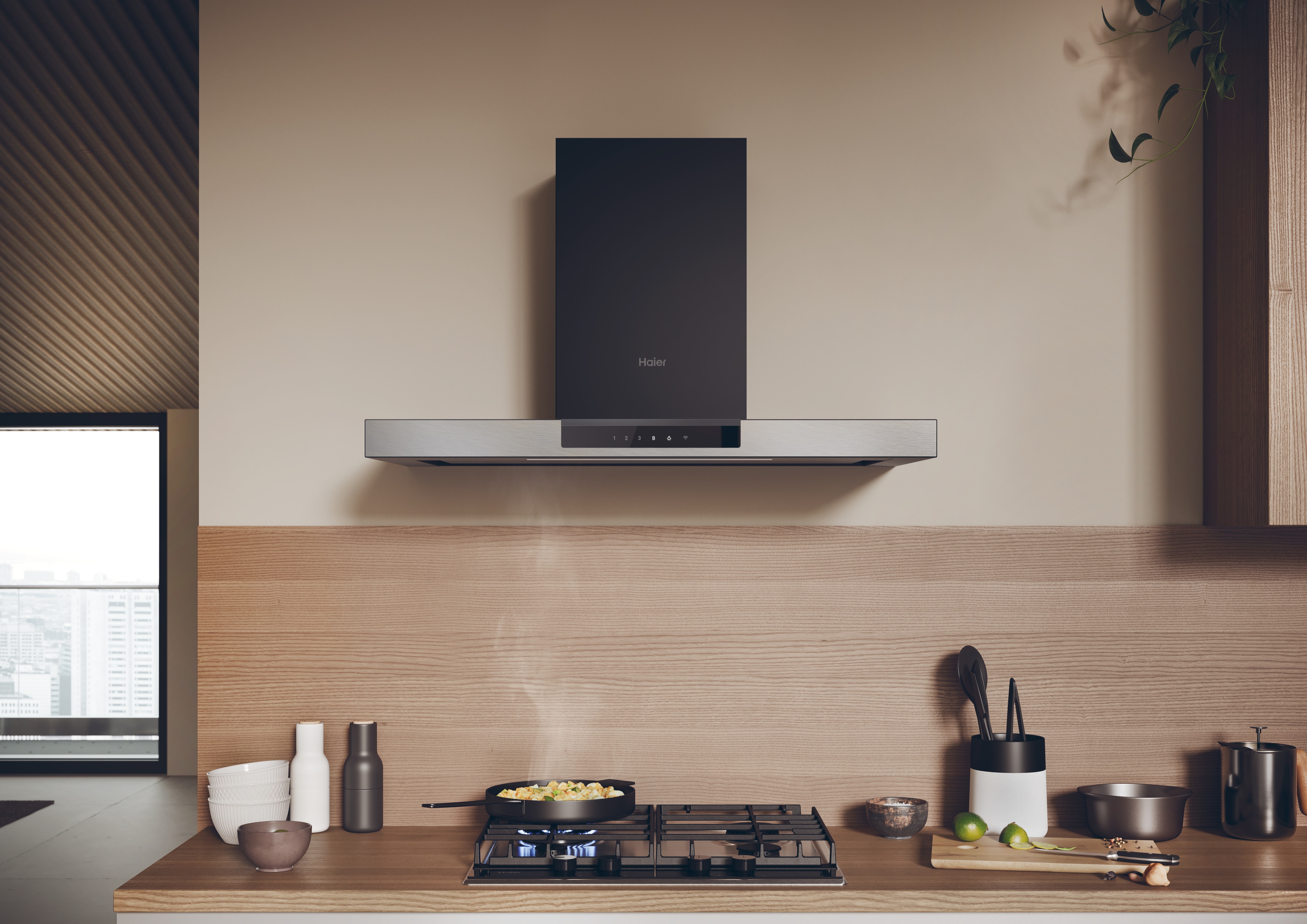 Exaustor de Parede Haier I-Link HATS9CBS2XWIFI Wifi, de 4 Velocidades e de 90 cm - Preto Preto-3