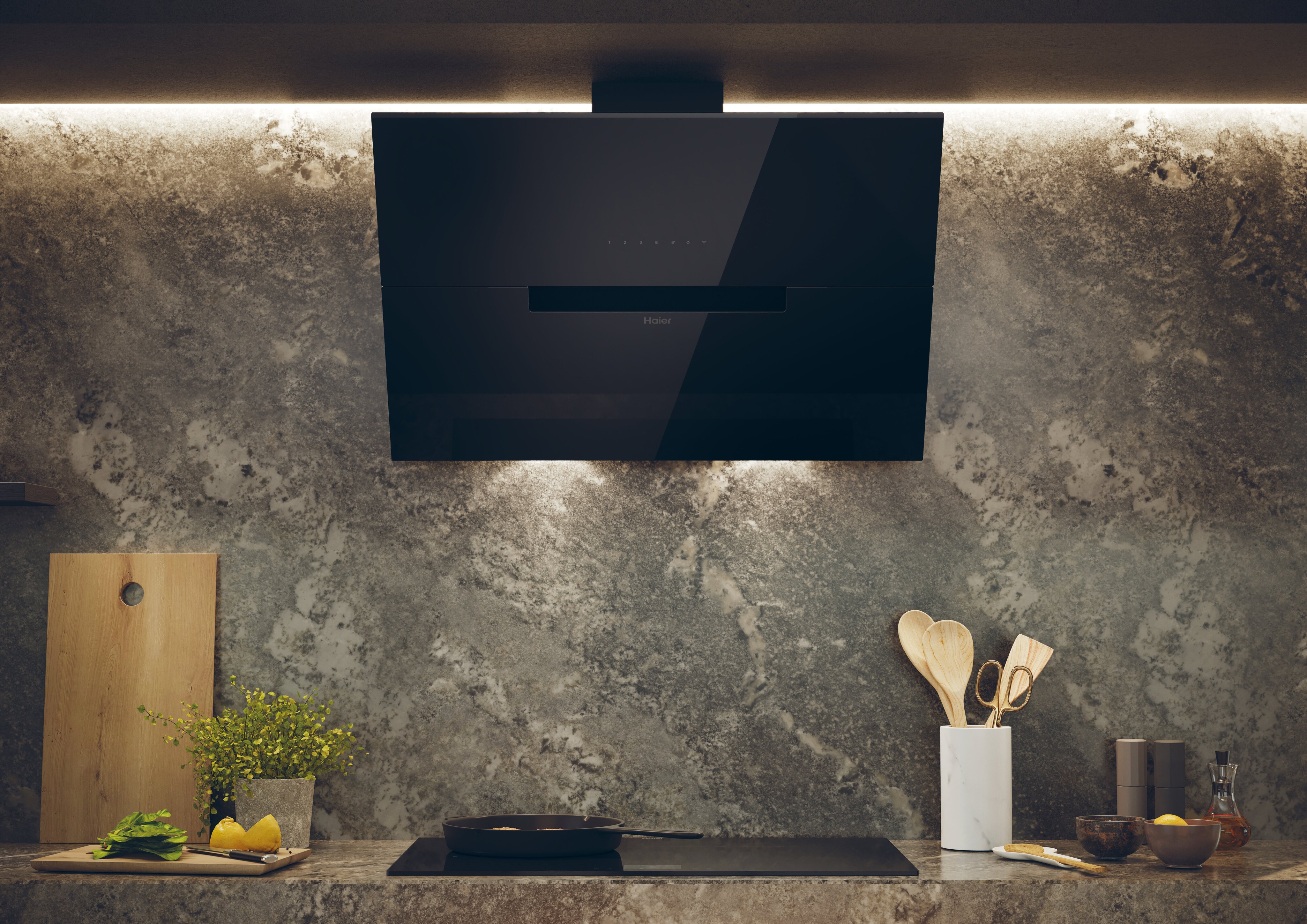 Exaustor de Parede Haier I-Link HADG9CBS4BWIFI Tátil, Wifi, de 5 Velocidades e de 90 cm - Preto Preto-4