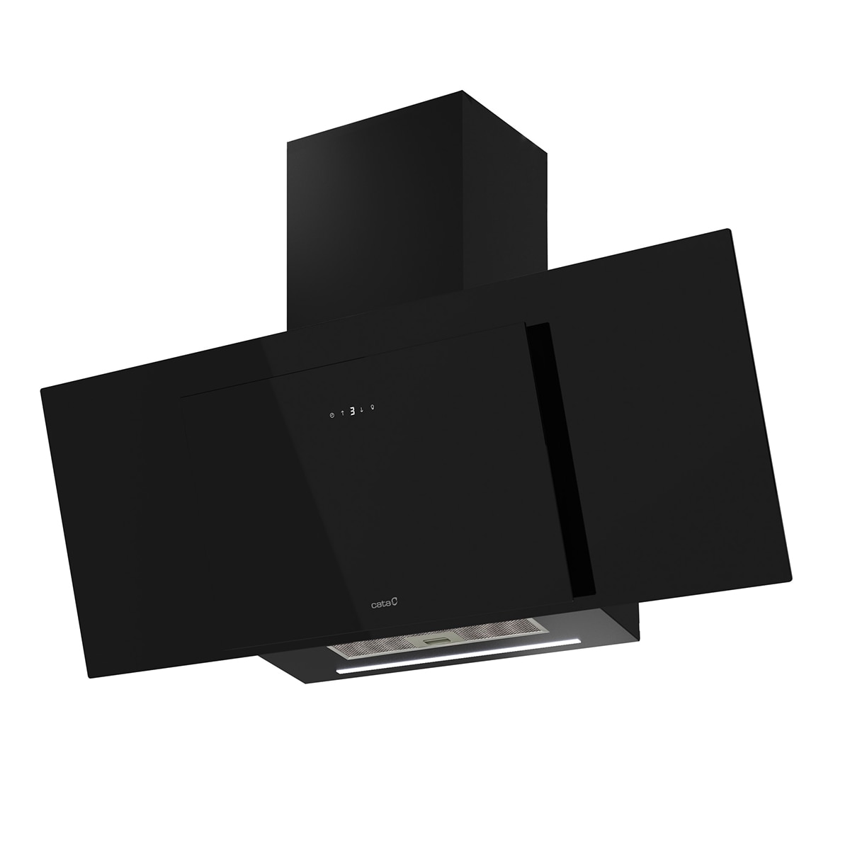 Exaustor de Parede Cata THALASSA PRO 1200GBK de 5 Velocidades + 1 Turbo e de 120 cm - Vidro Preto Vidro preto-1