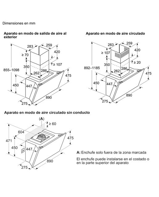 Exaustor de Parede Balay 3BC599AB Aspriração Perimetral, Inclinado, de 5 Velocidades e de 89 cm - Branco Cristal branco-2