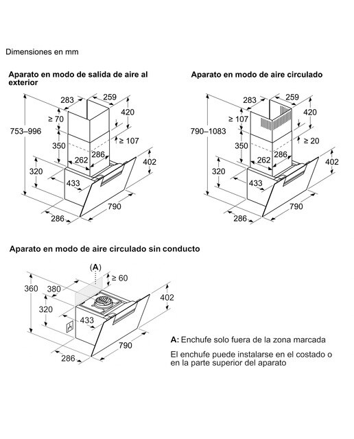 Exaustor de Parede Balay 3BC587GBH Aspiração Perimetral, Inclinado, de 4 Velocidades e de 79 cm - Branco Cristal branco-2