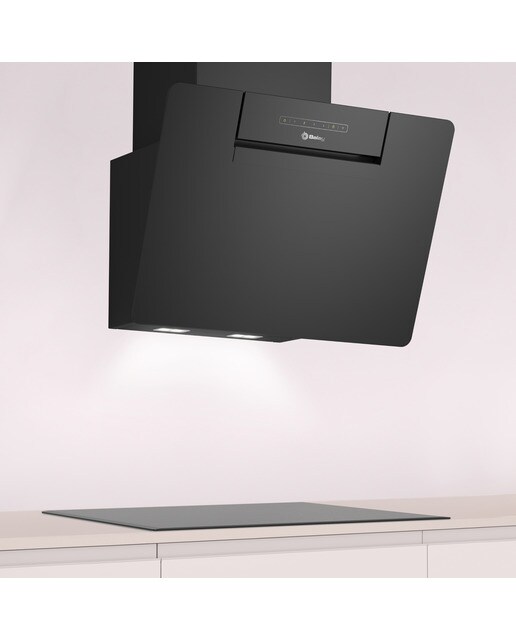 Campana decorativa Balay, inclinada, aspiración perimetral, 4 velocidades - 3BC567GNH Cristal negro-3