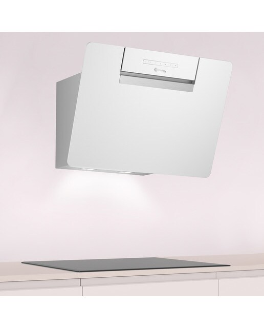 Campana decorativa Balay, inclinada, aspiración perimetral, 4 velocidades - 3BC567GBH Cristal blanco-4