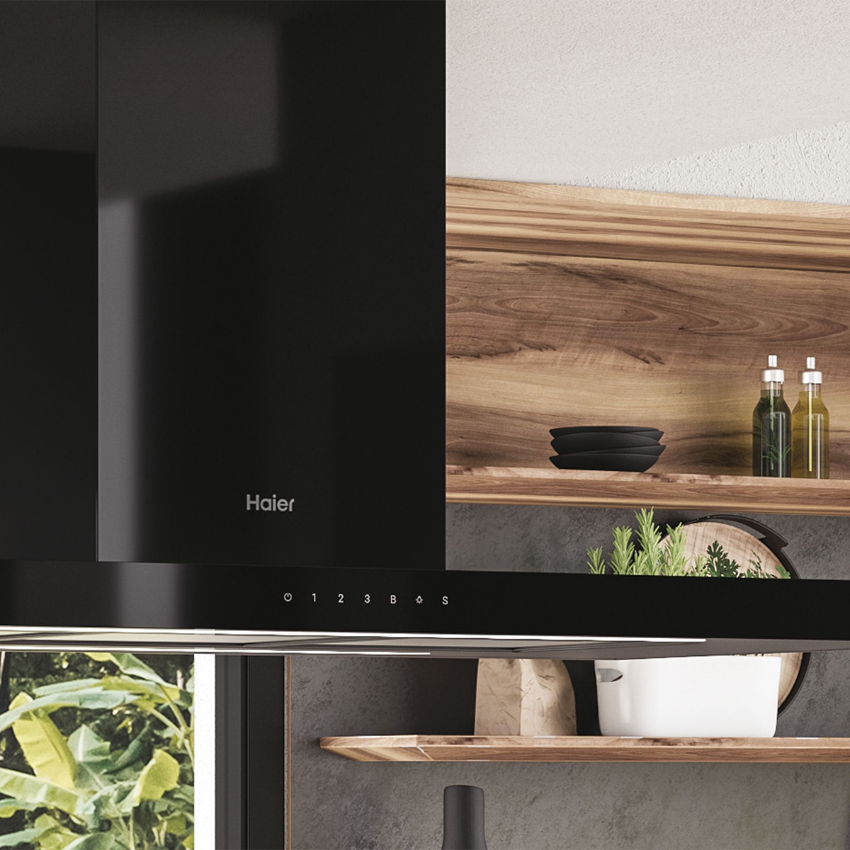 Campana Isla Haier con panel táctil y 4 velocidades - HATSI120CBS6BVOC Negro-7