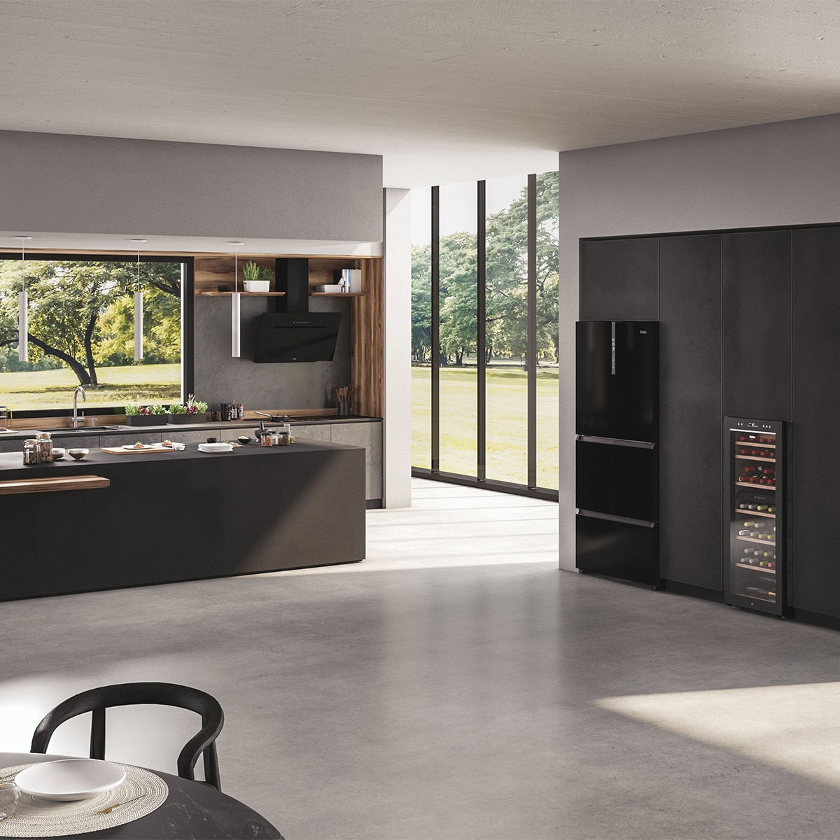 Campana decorativa Haier con 4 velocidades control táctil - HADG9BCS6BVOC Negro-8