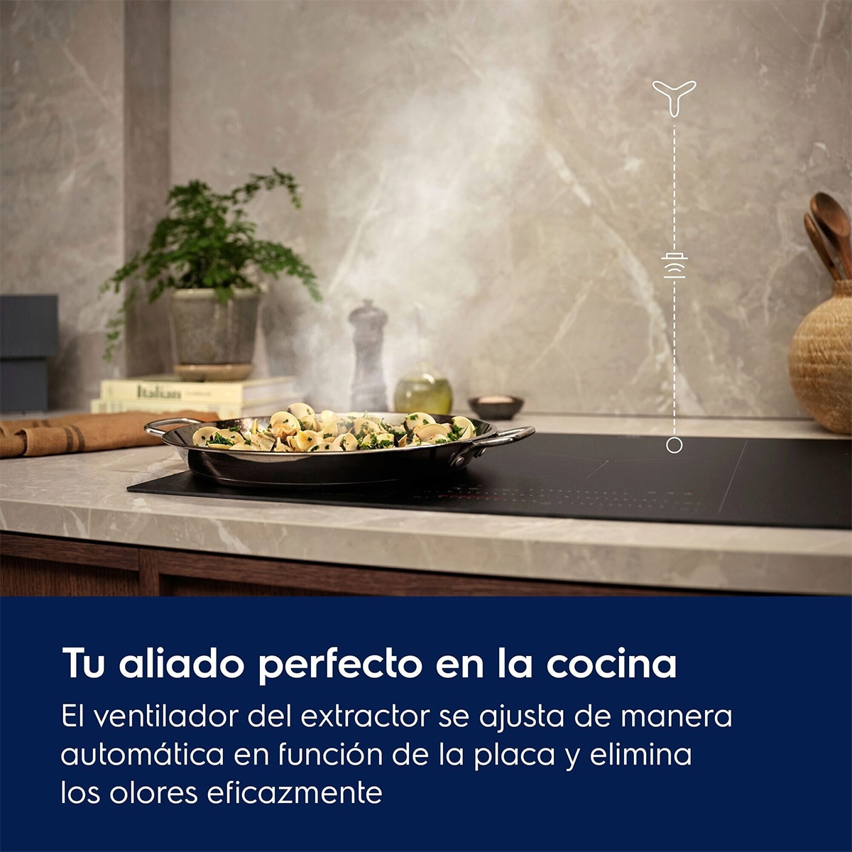 Campana extractora integrada Electrolux con 3 velocidades, 90 cm - LFT819K Negro-6