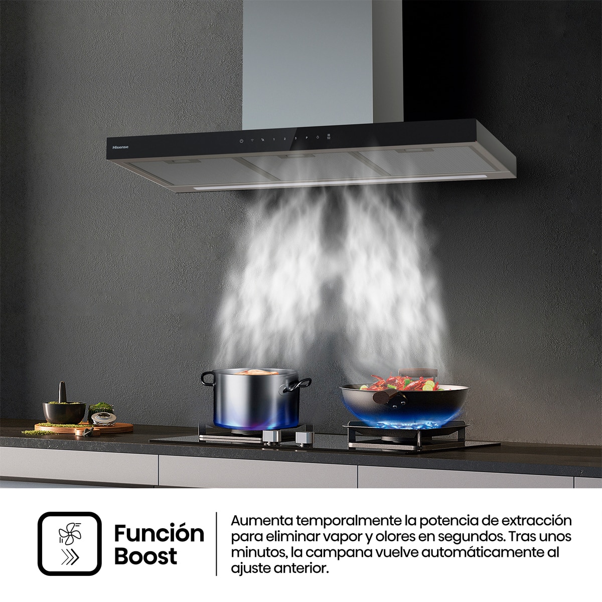 Campana decorativa Hisense 4 niveles 90 cm Inox - CH9T6226XGB Inox-5