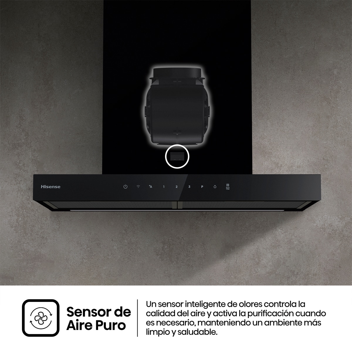 Campana decorativa Hisense 4 niveles 60 cm Negro - CH6T6226B Negro-10