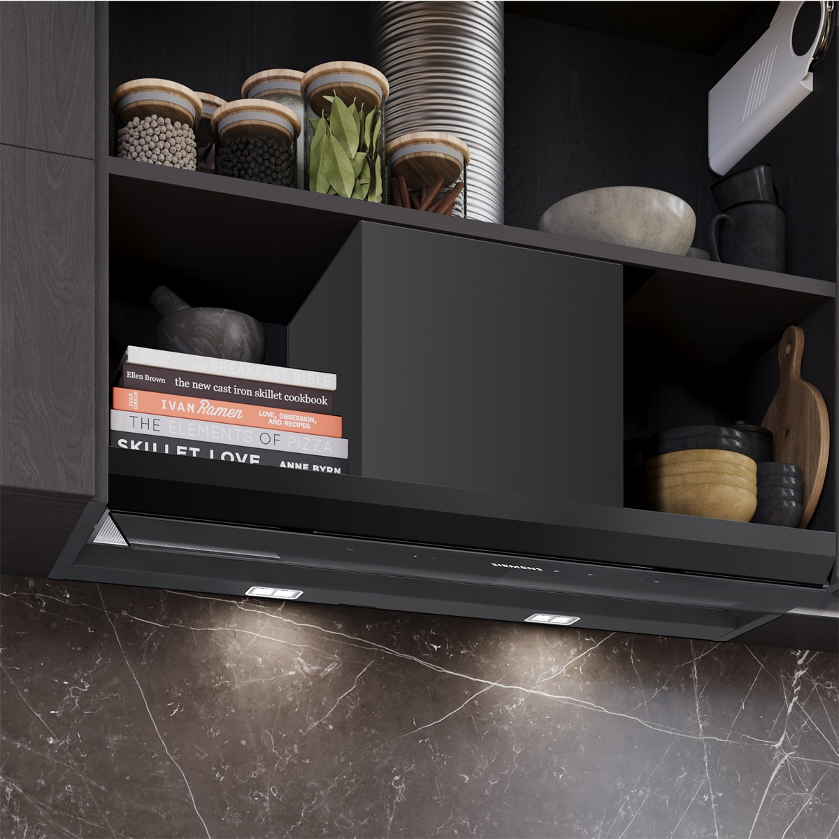 Exaustor Encastrável Siemens iQ700 LJ98BET60 com 90 cm de Largura Preto mate-6