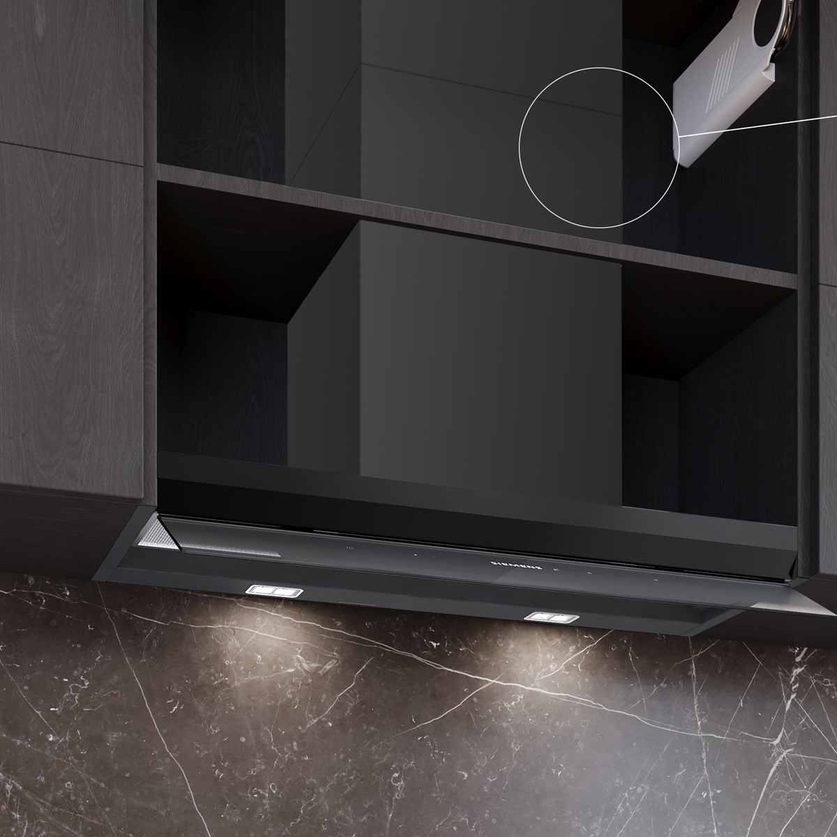 Exaustor Encastrável Siemens iQ700 LJ88BET60 com 80 cm de Largura Preto mate-7