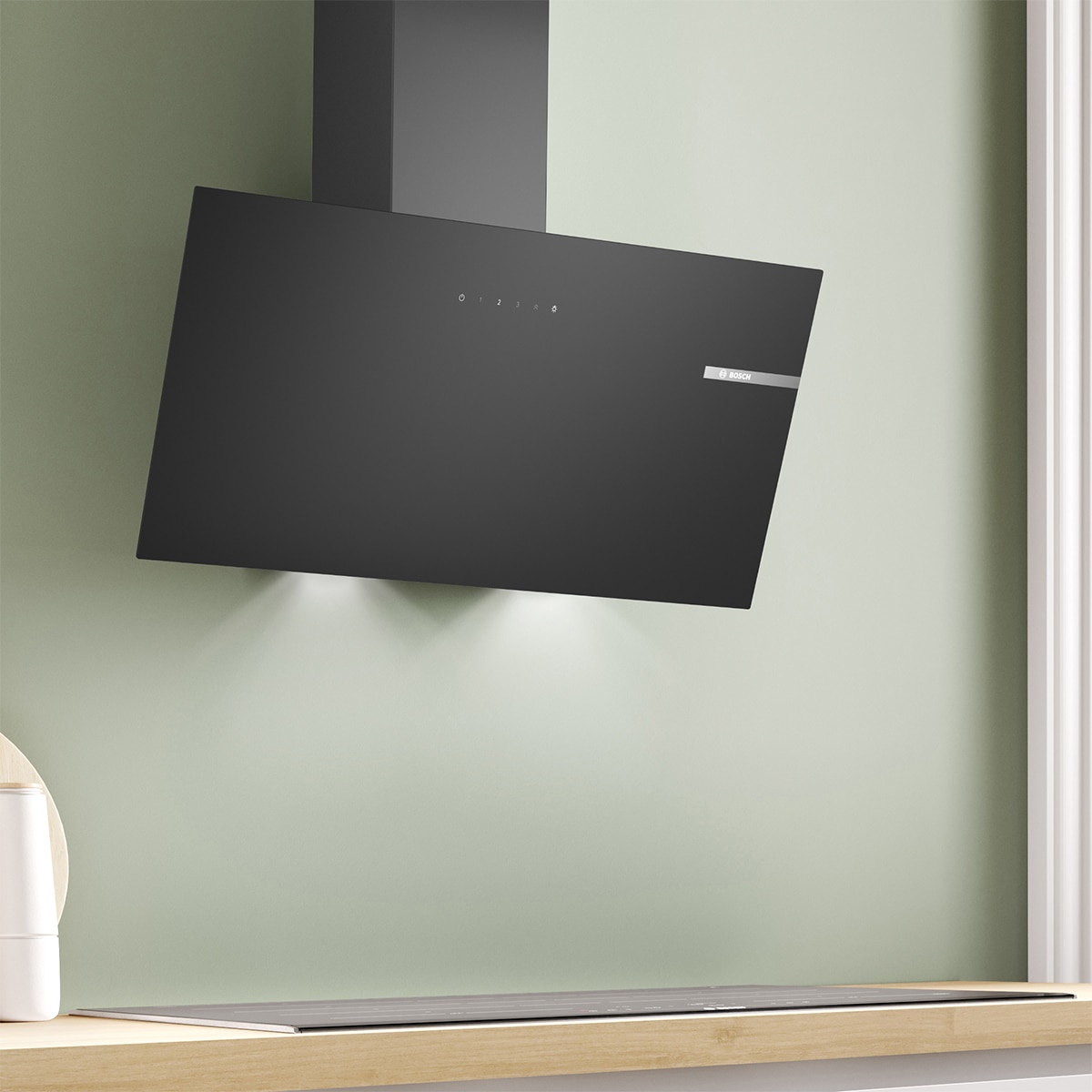 Campana decorativa de pared Bosch, Serie 2, Silenciosa - DWK85DK60 Negro-2