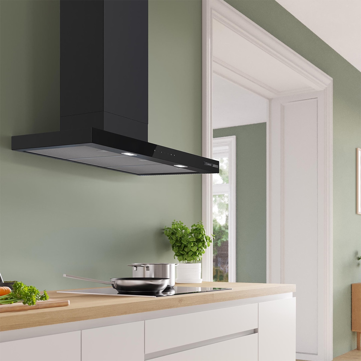 Exaustor de Parede Bosch Série 6 DWB97DN60 Silencioso Preto mate-2