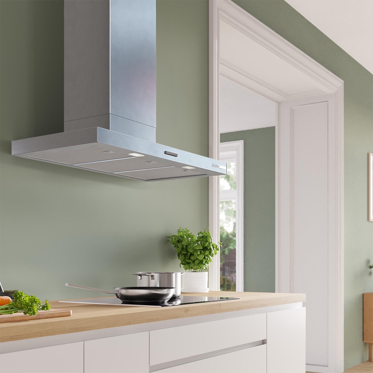 Exaustor de Parede Bosch Série 4 DWB95CC30 Aço mate anti marcas-2