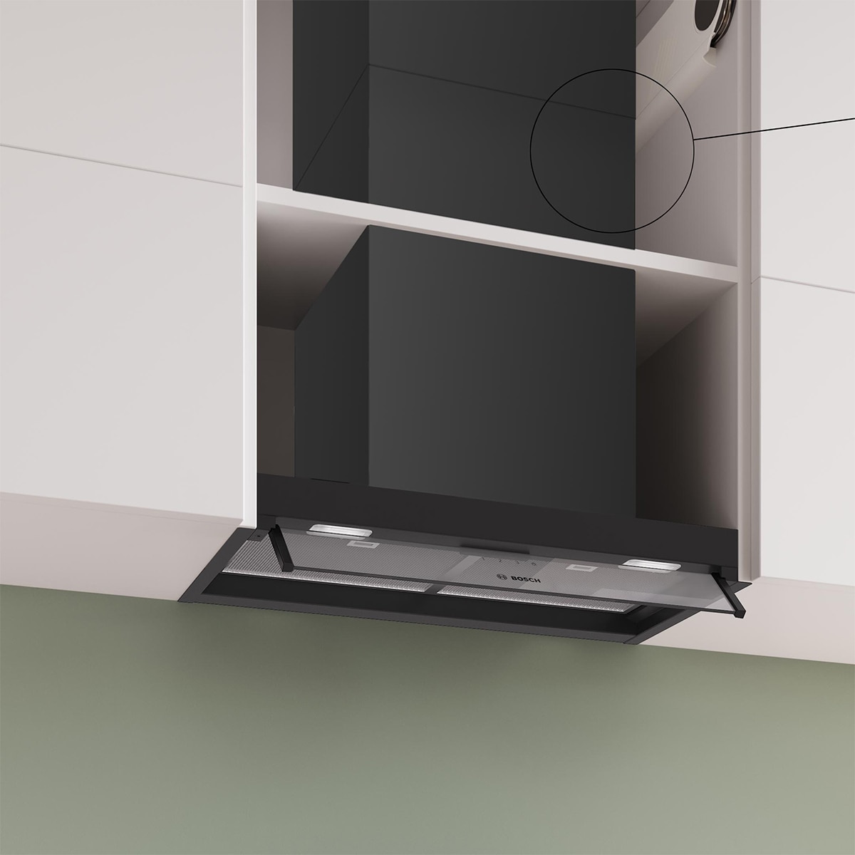 Campana decorativa integrable Bosch, Serie 6 - DBB65CC60 Negro mate-8