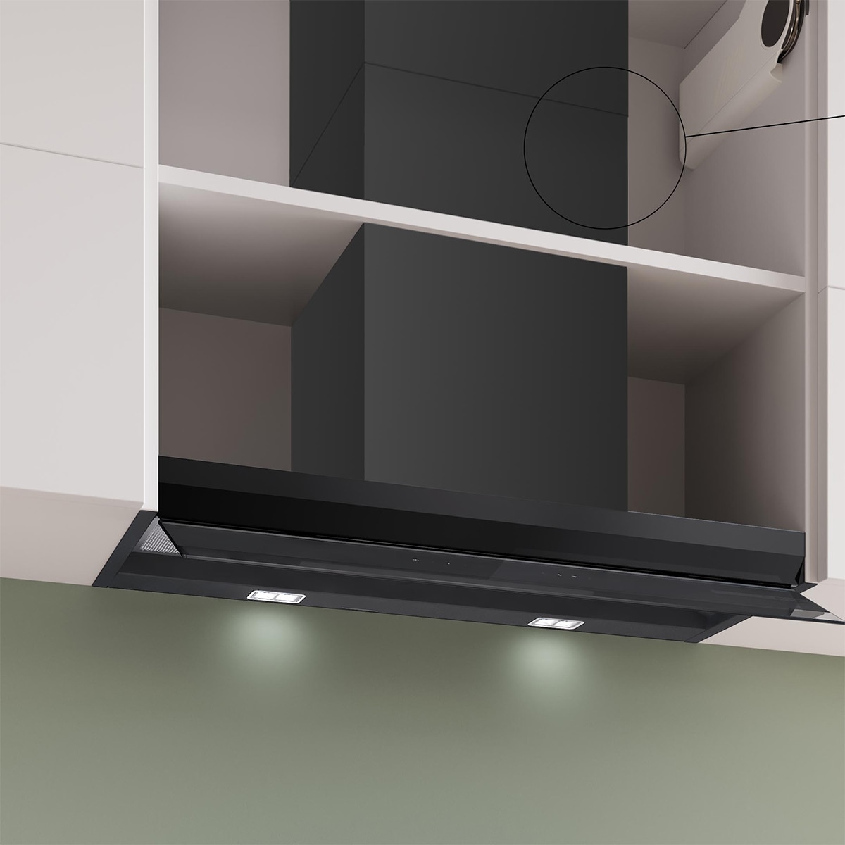 Campana decorativa integrable Bosch, Serie 6, Silenciosa - DBB87DP60 Negro mate-8