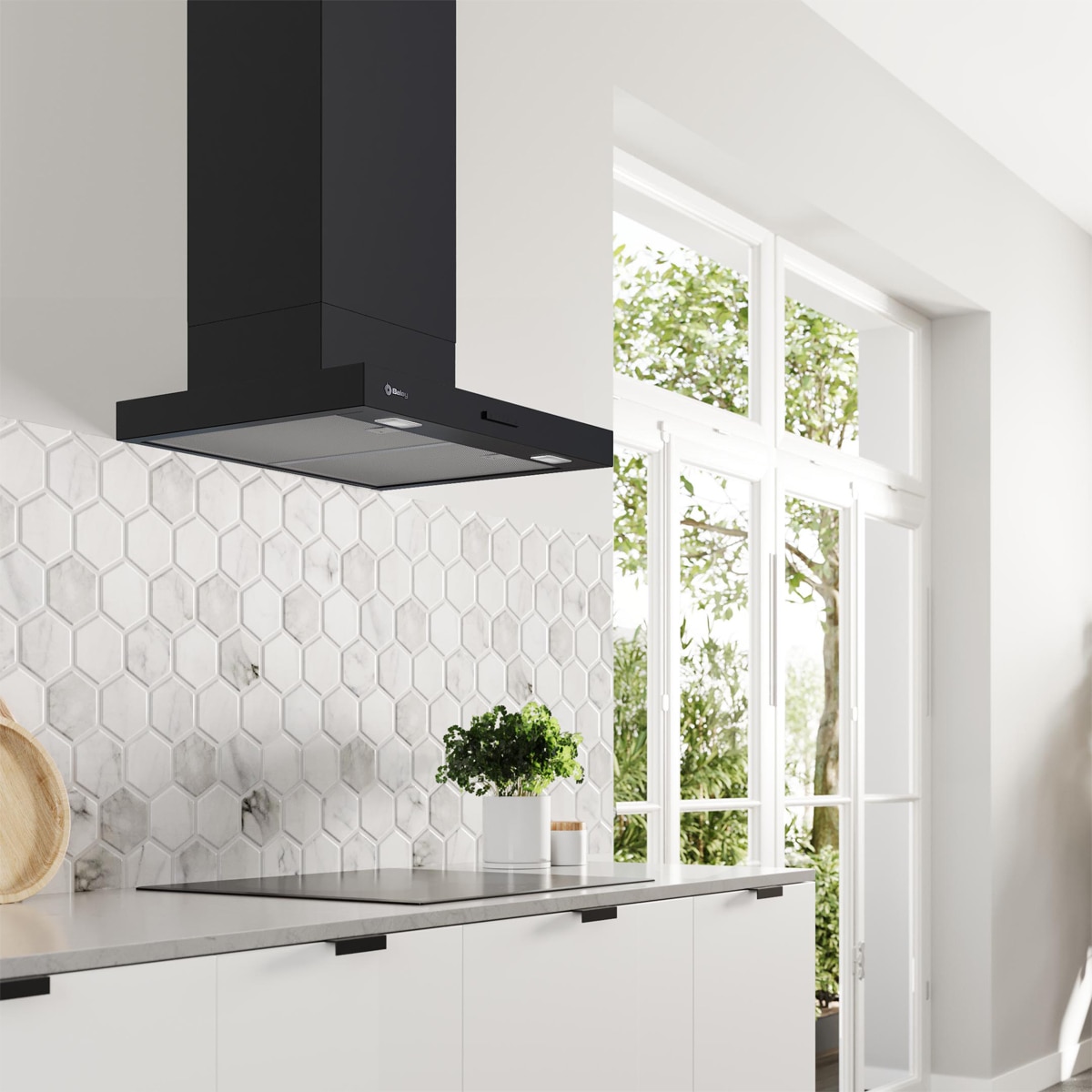 Campana decorativa Balay, 60 cm, mate - 3BC865MM - Negro Negro-2