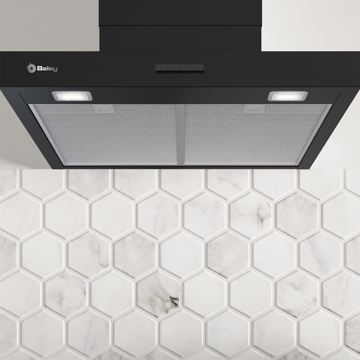Campana decorativa Balay, 60 cm, mate - 3BC865MM - Negro Negro-5