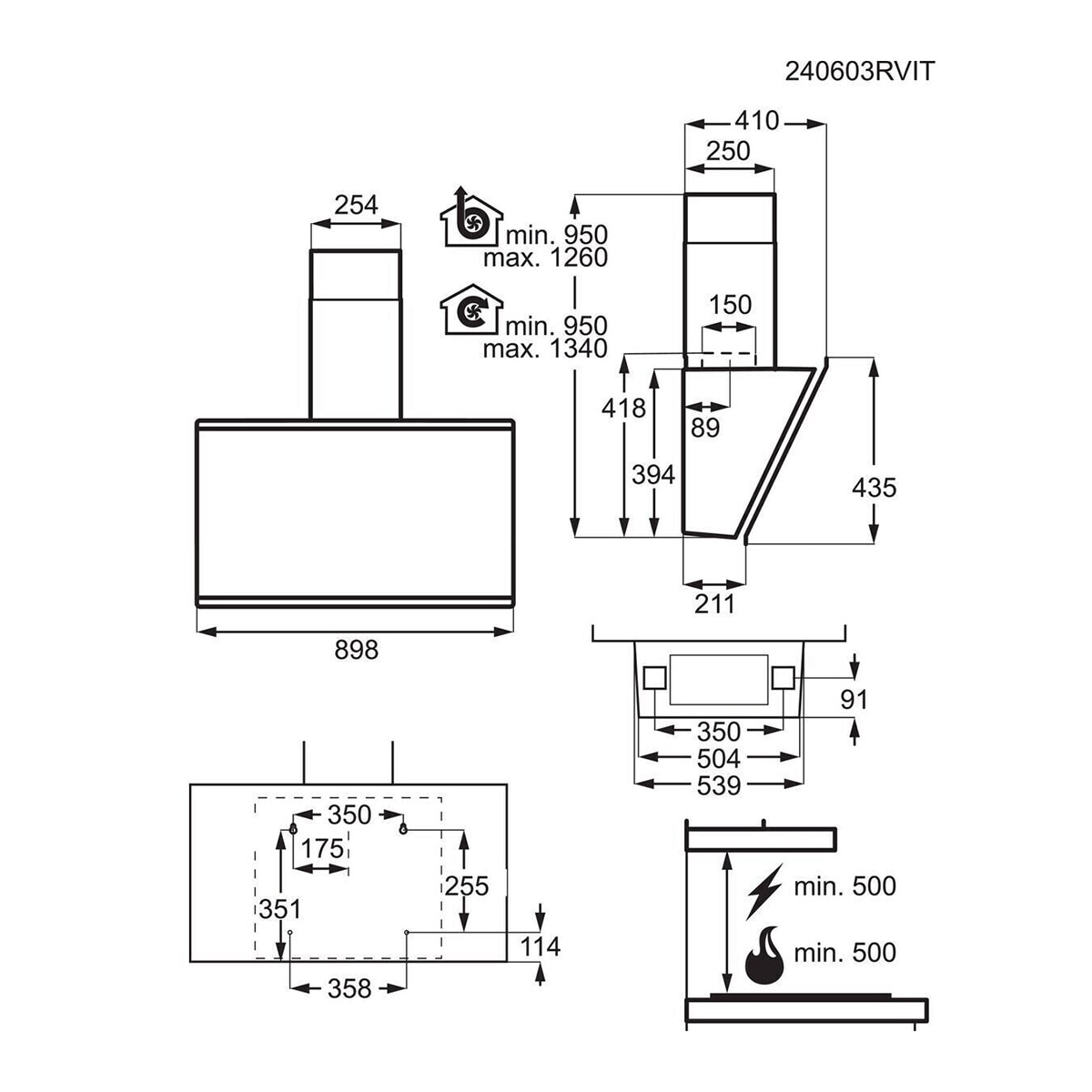 Camapan decorativa AEG, 90cm, SilenceTech, Función Brisa - GV77D91SZ Negro mate-2