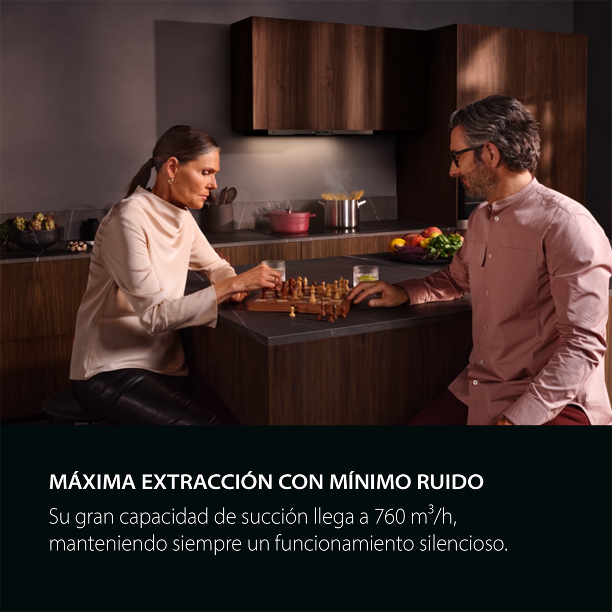 Camapan decorativa AEG, 90cm, SilenceTech, Función Brisa - GV77D91SZ Negro mate-9