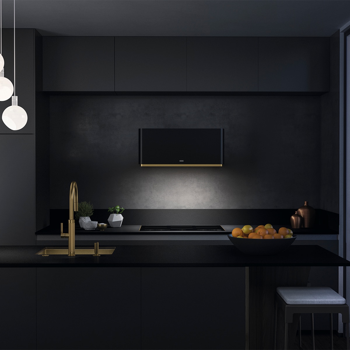 Campana decorativa Franke Mythos FMYW BK M/GD 80 KL oro K-Link - Negro / Oro Negro / Oro-3
