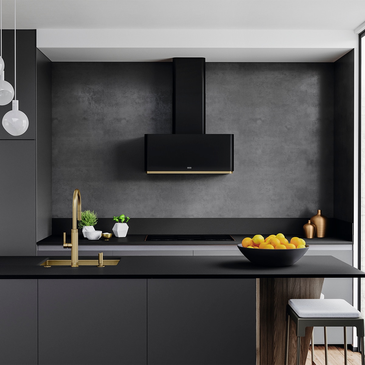Campana decorativa Franke Mythos FMYW BK M/GD 80 KL oro K-Link - Negro / Oro Negro / Oro-4