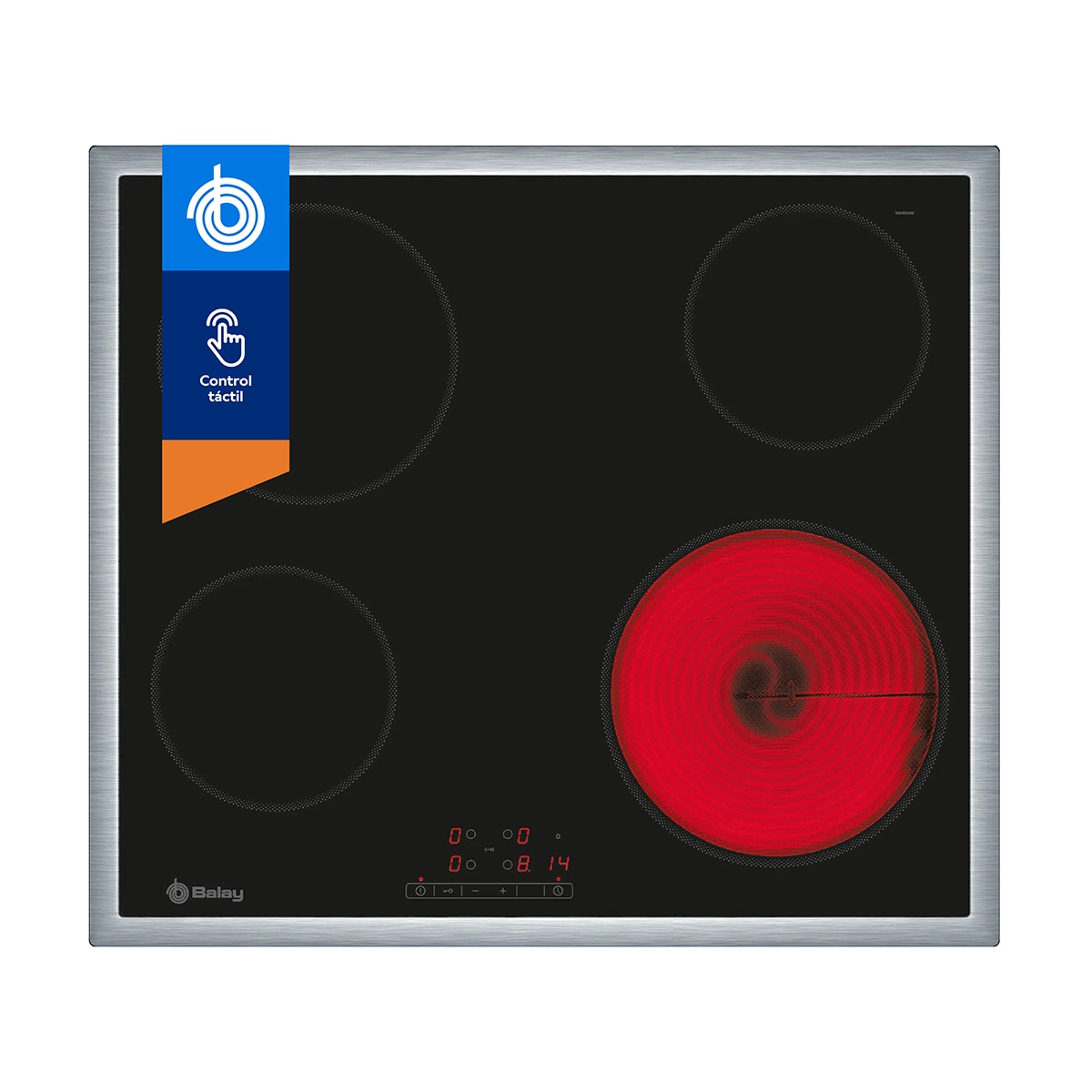 Placa vitrocerámica Balay 4 zonas de cocción - 3EB720XR Negro-4