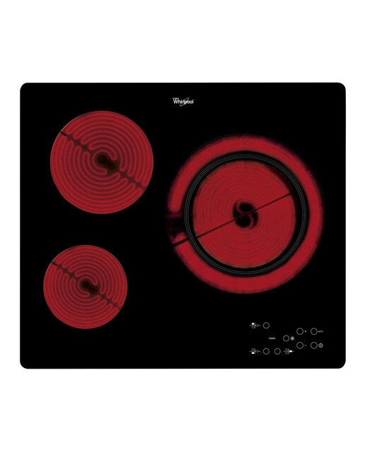 Whirlpool - Placa vitrocerámica Whirlpool 3 zonas de cocción - AKT 807 BF.