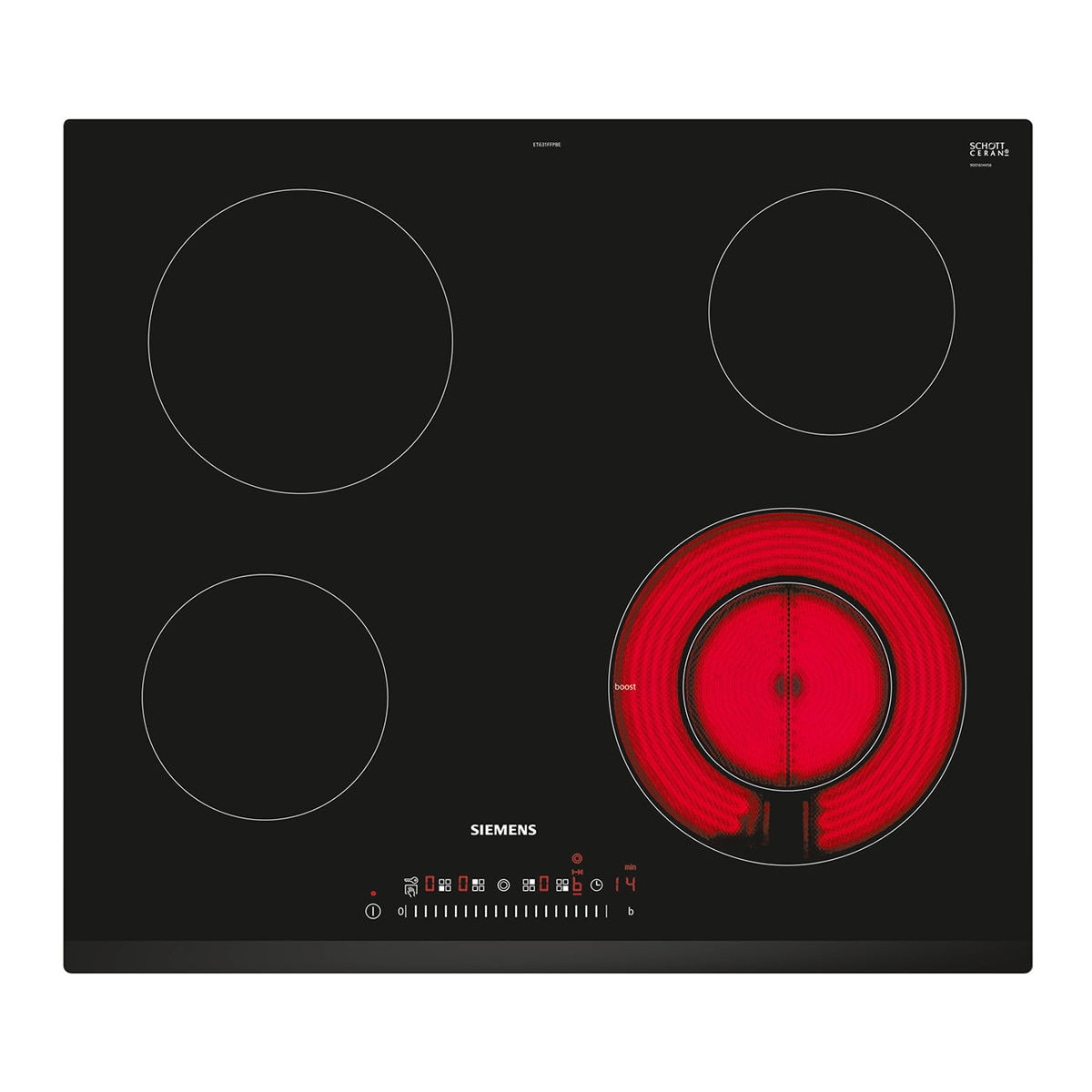Siemens – Placa vitrocerámica Siemens iQ300, 4 zonas – ET631FFP8E.
