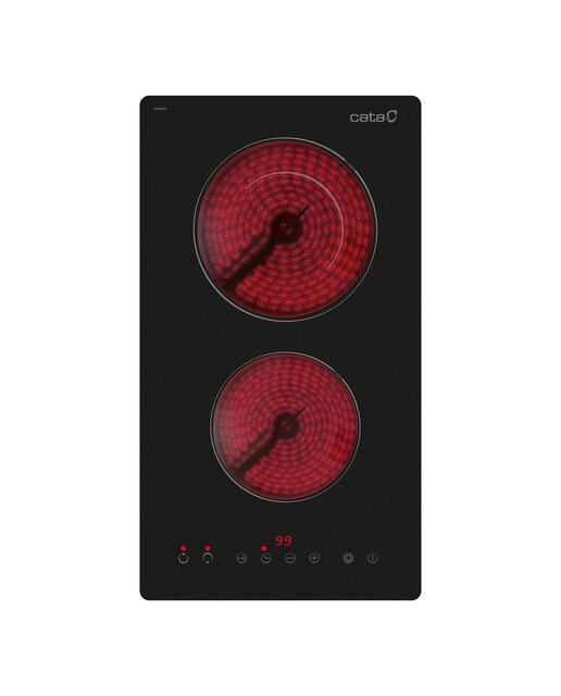 Placa Modular Vitrocerâmica Cata TD 3002 BK de 2 Zonas High Light e de 29 cm - Preto Preto-1