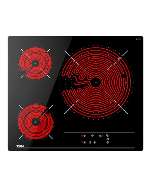 Placa vitrocerámica Teka 60 cm con 3 zonas de cocción - TBC 63632TTC BK Negro-1