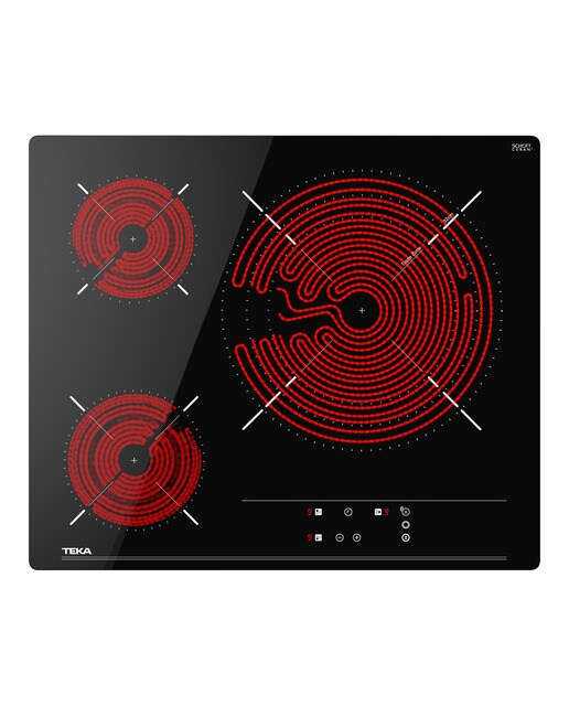 Placa vitrocerámica Teka 60 cm con 3 zonas de cocción - TBC 63632TTC BK Negro-3