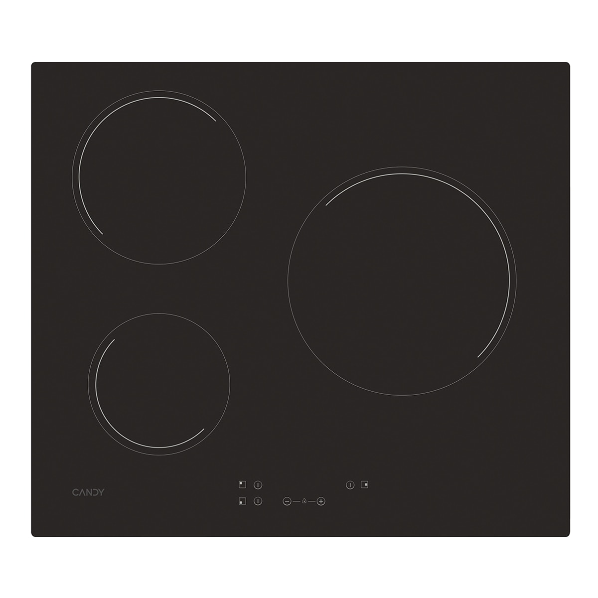 Placa vitrocerámica Candy 60 cm, 3 zonas de cocción - CH63CC/4U2 Negro-2