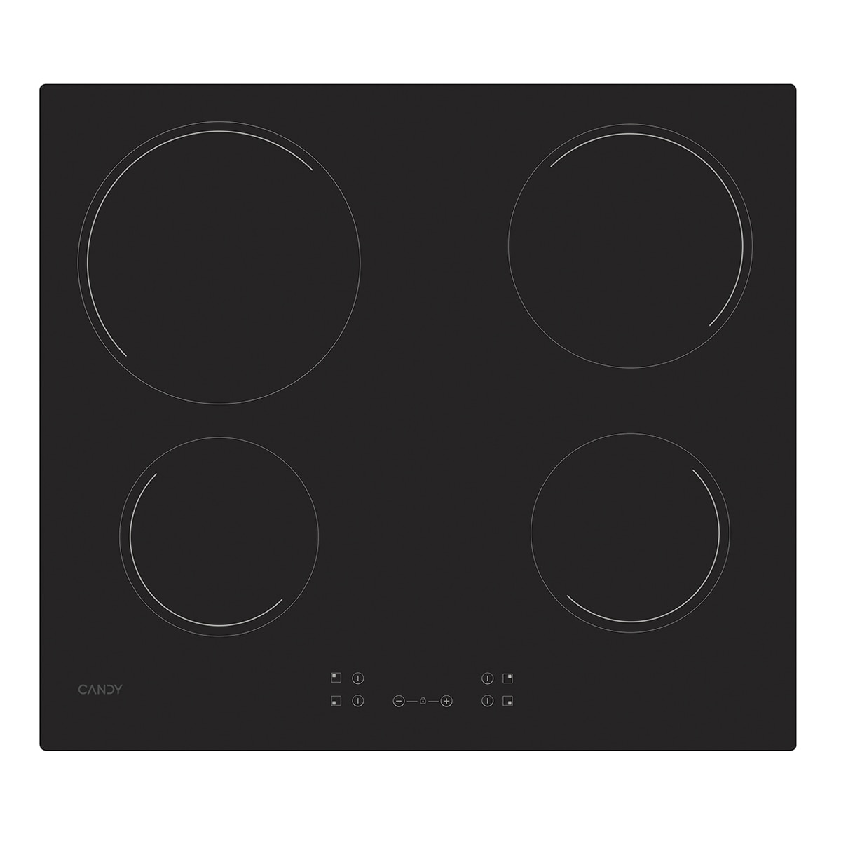 Placa vitrocerámica Candy 60 cm, 4 zonas de cocción - CH64CCB/4U2 Negro-2