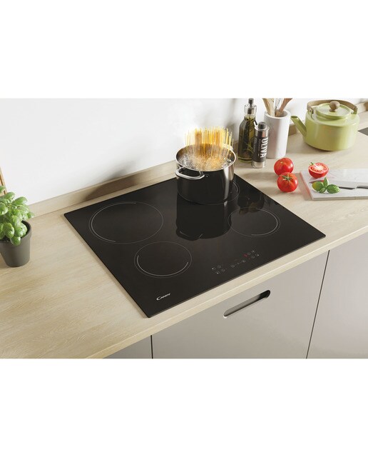 Placa vitrocerámica Candy 60 cm, 4 zonas de cocción - CH64CCB/4U2 - Negro Negro-8