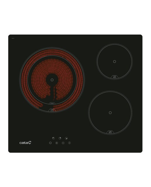 Cata - Placa vitrocerámica Cata con 3 zonas de cocción - TD 6003 BK -A.