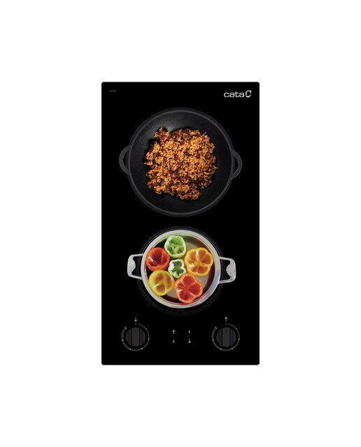 Placa Modular Vitrocerâmica Cata VI 302/D de 2 Zonas High Light e de 29 cm - Preto Preto-3