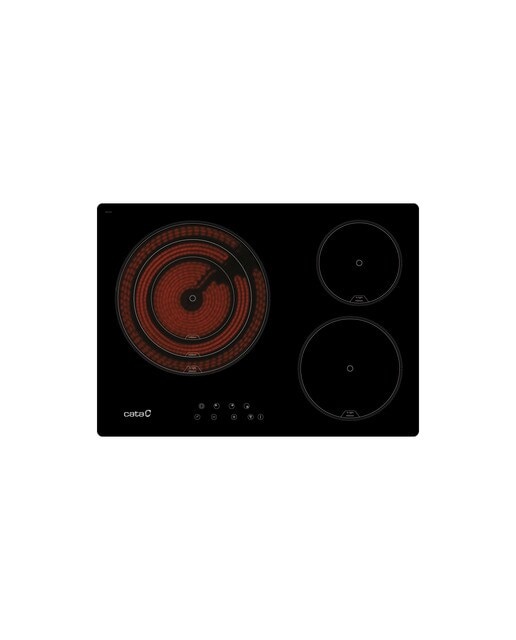 Placa de Vitrocerâmica Cata TT 5003/G de 3 Zonas High Light e de 43,5 cm - Preto Preto-1