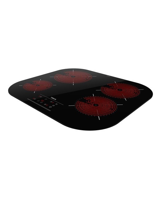 Placa de Vitrocerâmica Teka TCC 64310 TTC de 4 Zonas e 59 cm - Vidro Preto Preto / Vidro-4