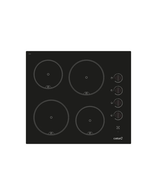Placa de Vitrocerâmica Cata 604 HVI /C de 4 Zonas e de 59 cm - Preto Preto-1